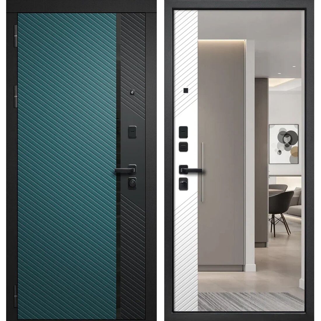 Входная дверь Дилайн Верде Зеркало FlyDoors