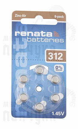 Батарейка RENATA ZA312 (6/60/300/3000)