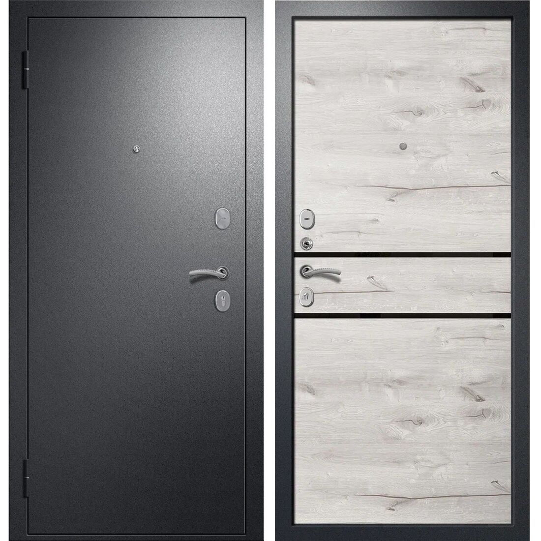 Входная дверь Дуэт 2 Антик серебро темное FlyDoors