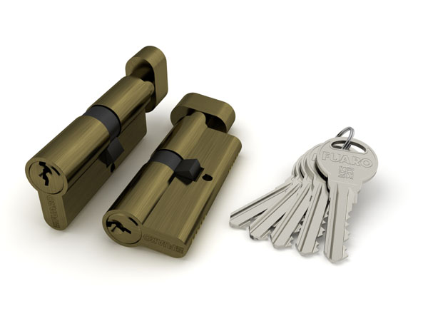 Цилиндровый механизм Fuaro (Фуаро) с вертушкой R302/70 mm-BL (30+10+30) AB бронза 5 кл. БЛИСТЕР