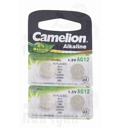 Батарейка  Camelion G12  BL-10 часовая (AG12/386A/LR43/186) (10 / 100 / 3600)