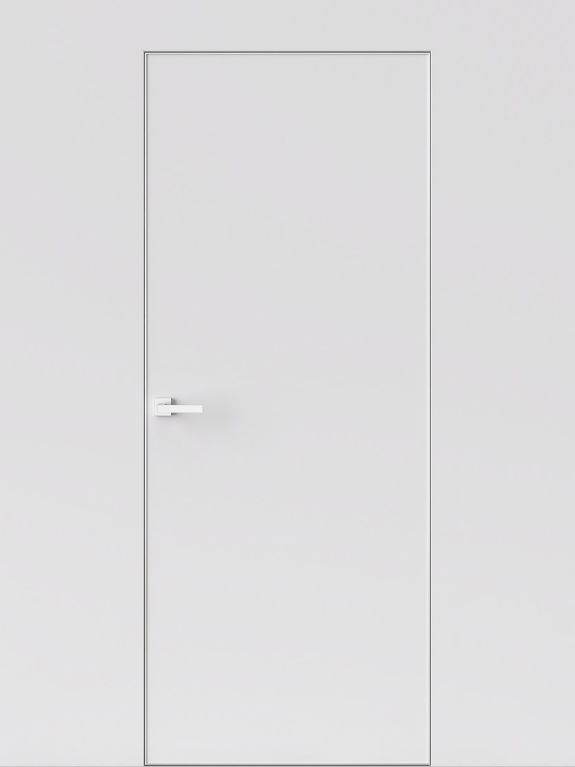Дверь INVISIBLE внутреннего открывания кромка матовый хром Axeldoors
