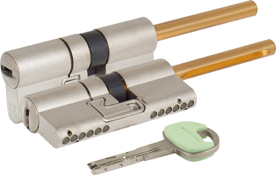 Цилиндровый механизм Mottura (Моттура) под вертушку (дл. шток) C48P513101C5 (82 мм/46+10+26), МАТ.НИКЕЛЬ