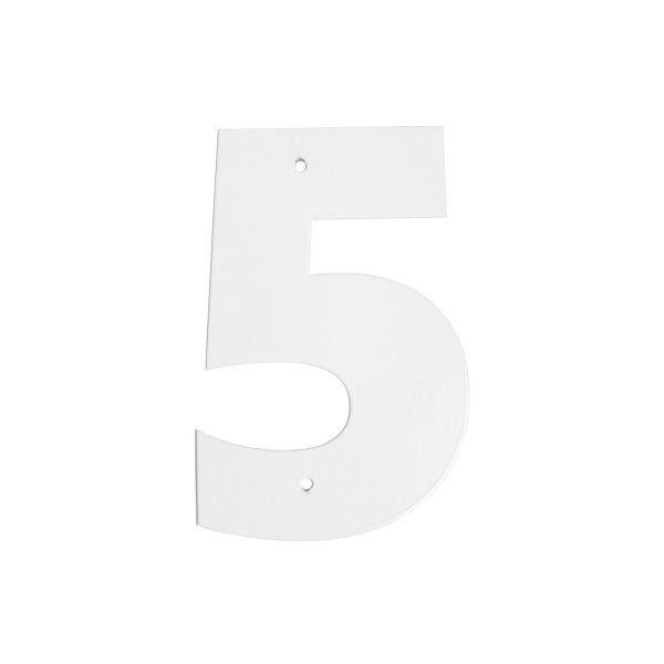 Цифра дверная Пермь "5" белая 60 мм