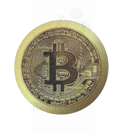 Самоклеющийся диск c картинкой Биткоин 40мм (H2)