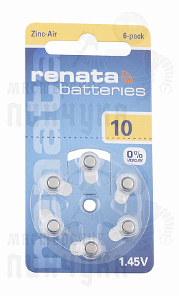 Батарейка RENATA ZA10 (6/60/300/3000)