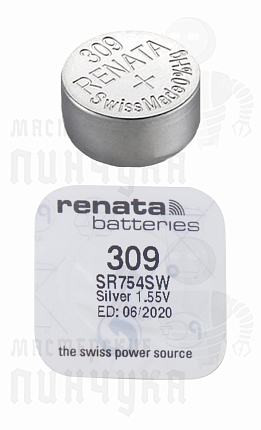 Батарейка часовая RENATA R309 SR754SW BL1 (1/10/100)