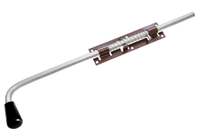 Засов Домарт с пружиной ЗСП-600 мод.2 медь антик. d-16мм (5)