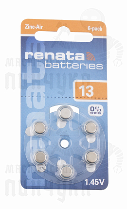 Батарейка RENATA ZA13 (6/60/300/3000)