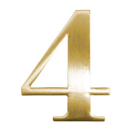 Цифра дверная "4" металлическая на клеевой основе GP "Сазар"