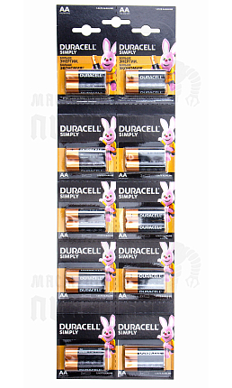 Батарейка DURACELL LR6  2*10 BL20 отрывной  (20/200/16000)