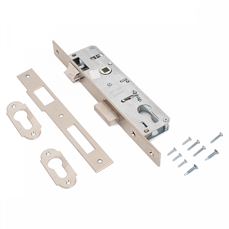 KALE 153 30mm W/B никель б/мех. , м/о 85мм Замок врезной б/руч (30)