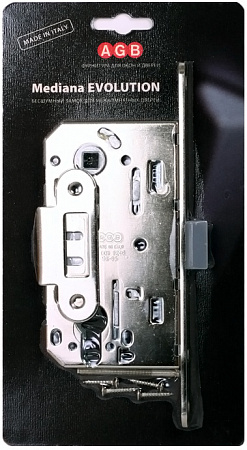 Корпус замка AGB (АГБ) под цилиндр MEDIANA EVOLUTION B01103.50.06.567 с ответной планкой B01000.13 (никель)