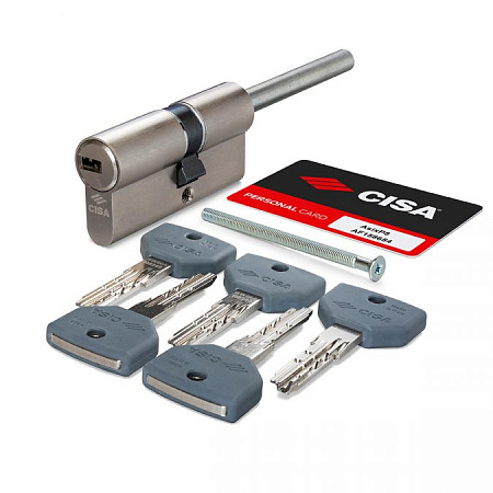 Цилиндровый механизм Cisa (Чиза) под вертушку (дл. шток) ASIX PRO P8 0Q317-12.12 (70 мм/35+10+25), НИКЕЛЬ