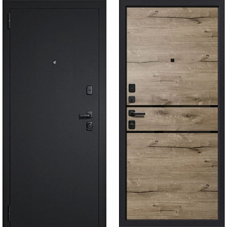 Входная дверь Дуэт 2 Черный муар FlyDoors